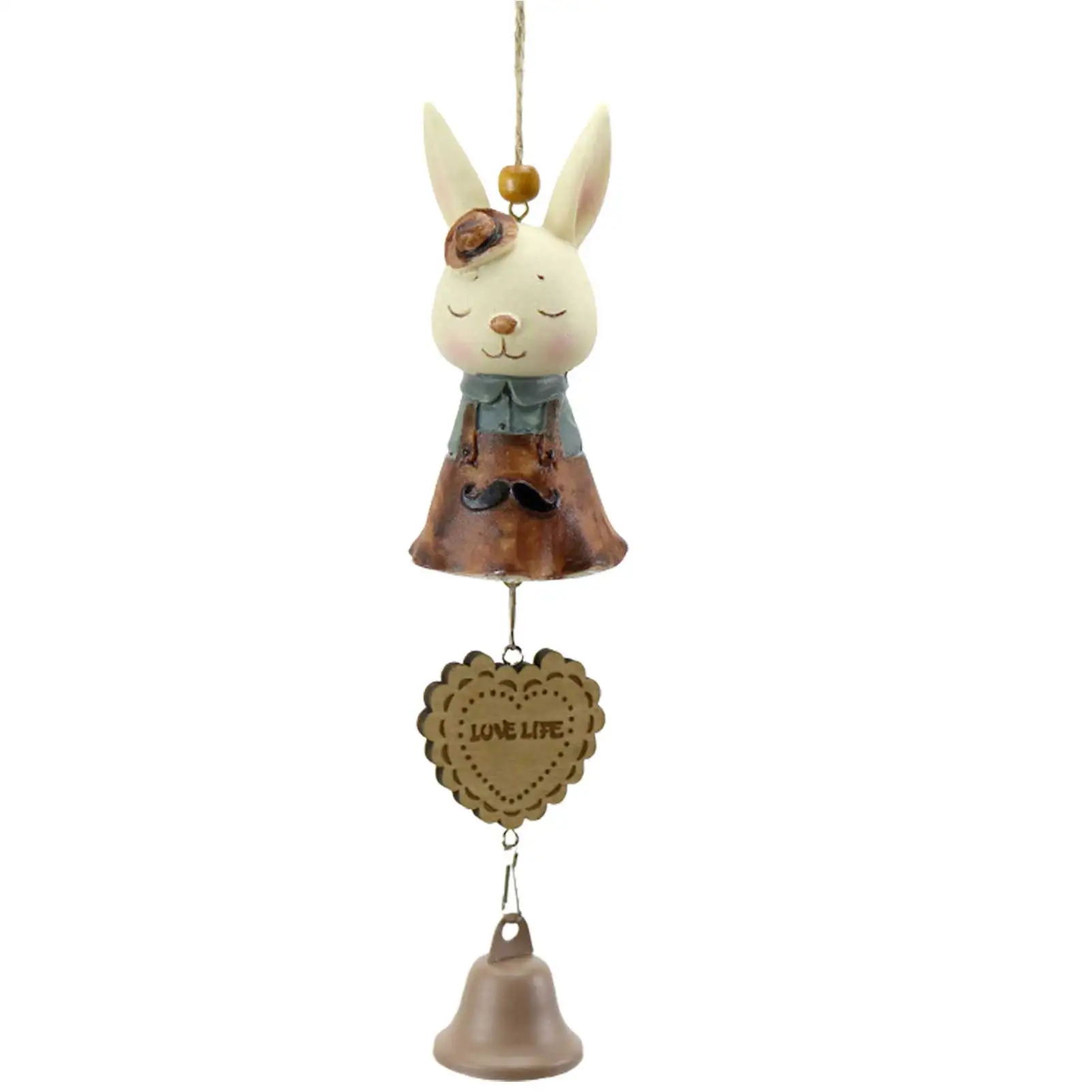 Bunny Wind Chime Hanging Happy Easter Wind Chimes Easter Rabbit Ornament For Garden Backyard Patio Japanese Style Easter Gift