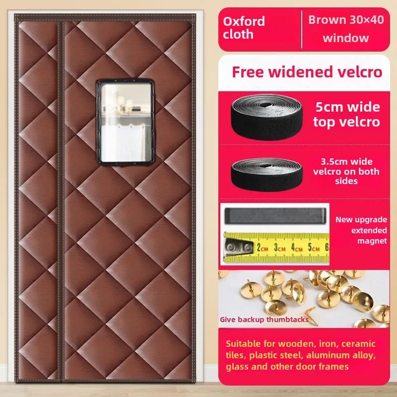 Fall Winter Thicken Padded Door Curtains Windproof Thermal Insulation Door Screen Insulated Door Cover for Doorways Shop Glass