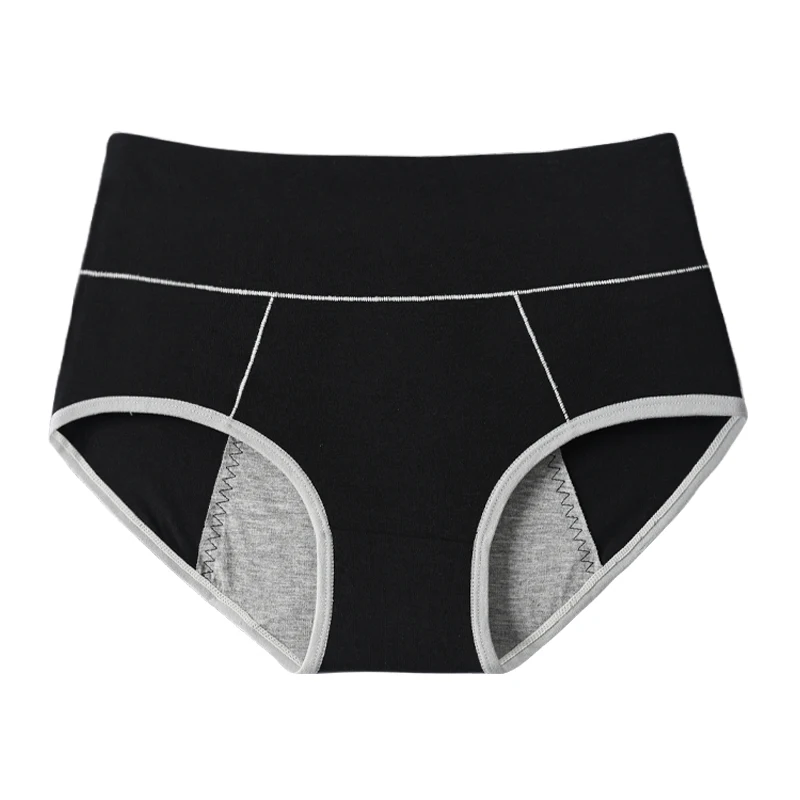 High Waist Menstrual Panties Woman Breathable Women\'s Cotton Briefs Plus Size M-4XL Physiological Leak Proof Period Underwear