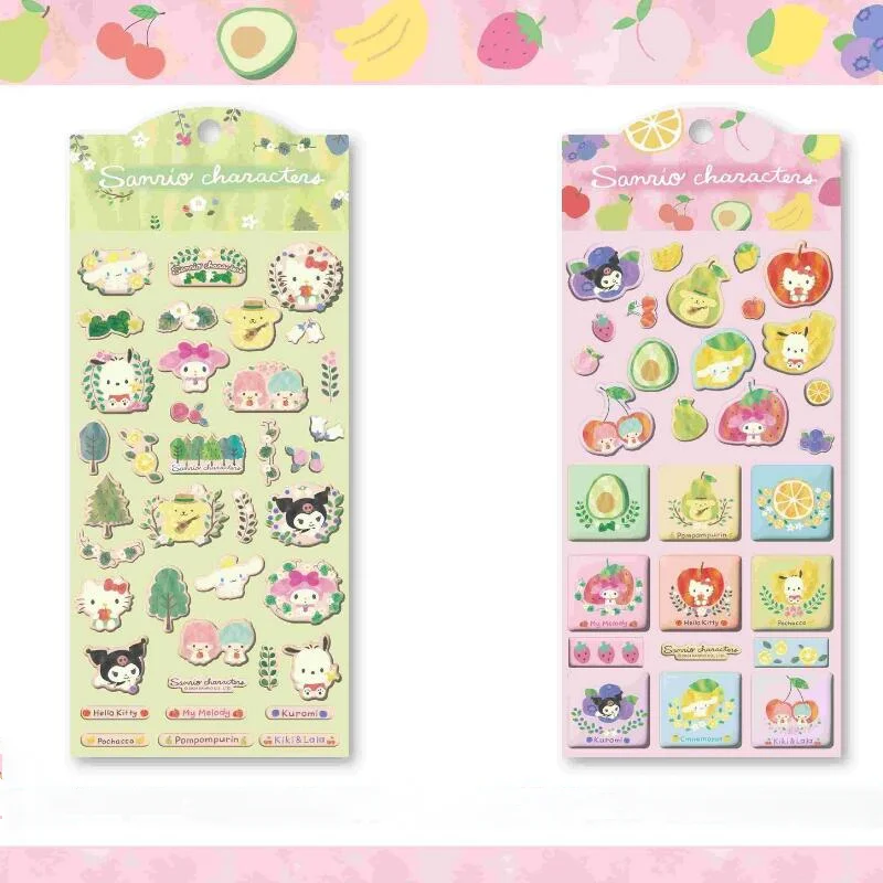 سانريو كيوبيد مرحبا كيتي ميلودي ملصقات ثلاثية الأبعاد الفاكهة كورومي تمويه جرو ملصق فقاعة ملصق سماعات الكاميرا لتقوم بها بنفسك الديكور