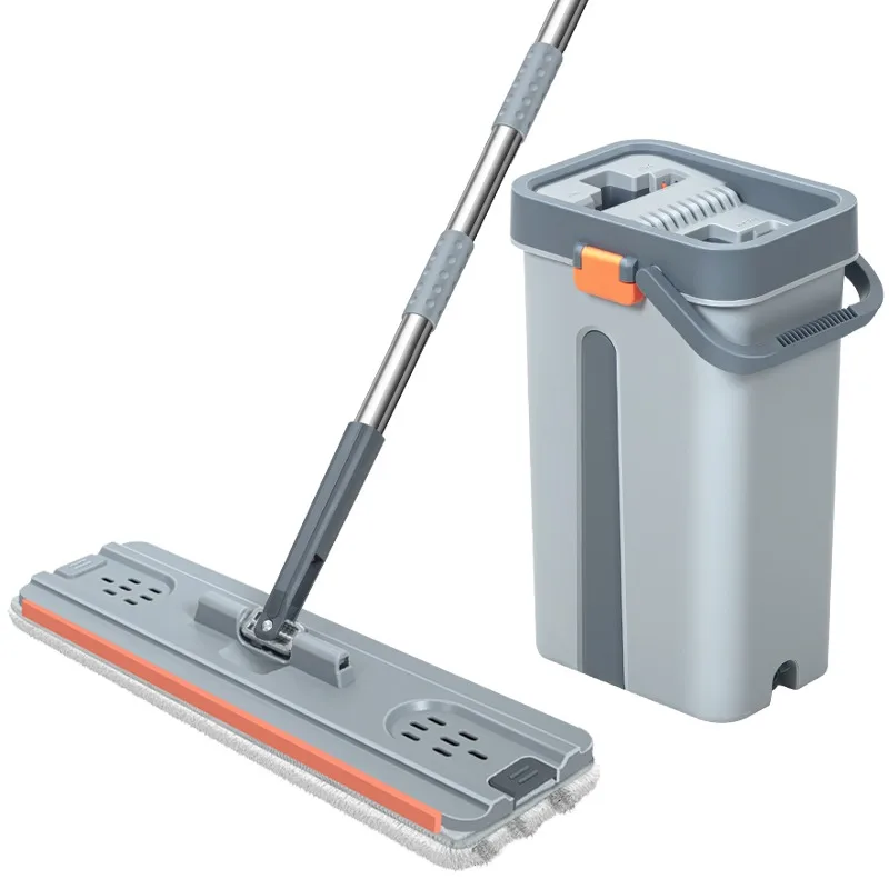 New mop bucket stainless steel telescopic handle removable rotary drying magic hand-washing mop, dehydration rate 80-90%
