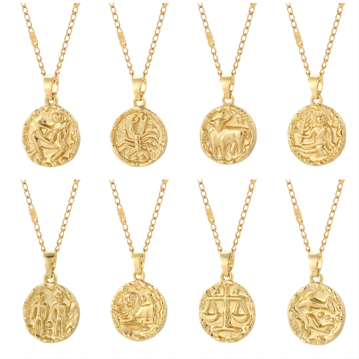 Lovely Lion Libra Bull Necklace for Women Gold Color Long Stainless Steel Box Chain Collars Fashion Pendant Excellent Quality