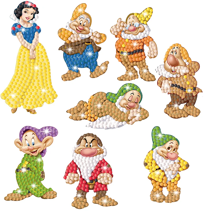 Hot sale 5D DIY Diamond Painting Stickers Snow White Art Set Beginners Mosaic Stickers by Numbers Kits Crafts Set for Children