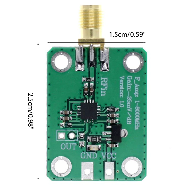 

AD8318 1-8000Mhz RF Power Meter Logarithmic Detector Power Detection Module for RF Signal Power Detection 7-15V