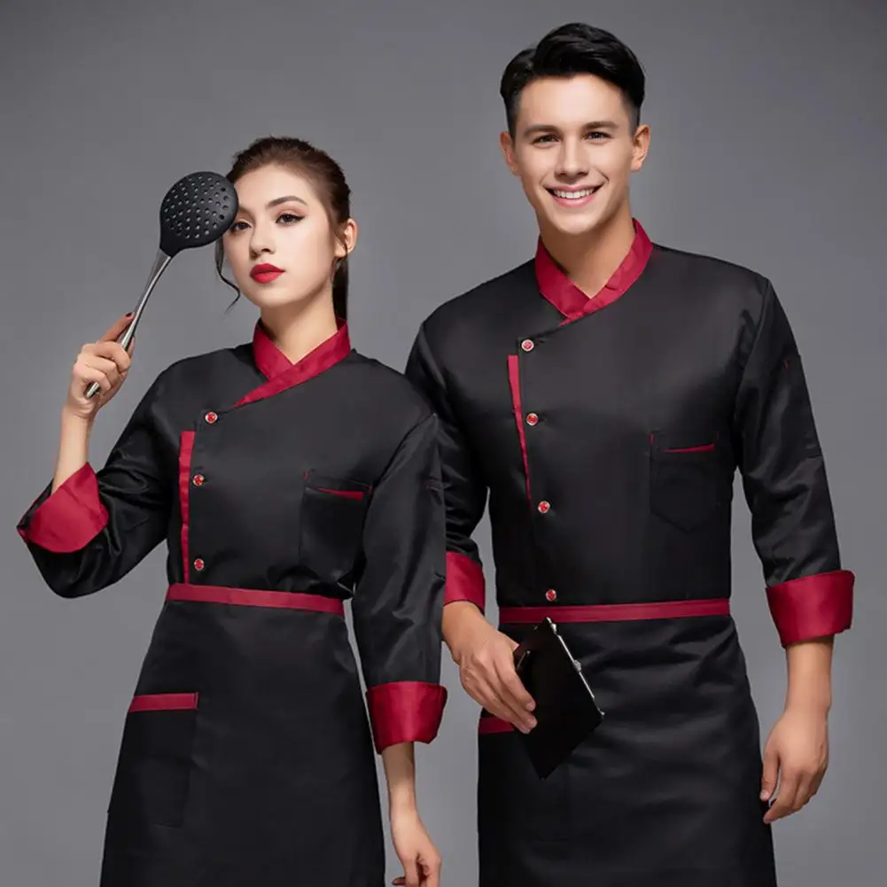 Unisex single-breasted manga curta Chef camisa, Cozinha Padaria Top, Restaurante Cantina Garçom Uniforme, Top cozinheiro solto