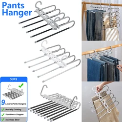 Pants Hanger Non-Slip Closet Wardrobe Clothes Organizer Rack Space Saving Multiple Layers Clothes Hanger for Scarf Ties Trousers