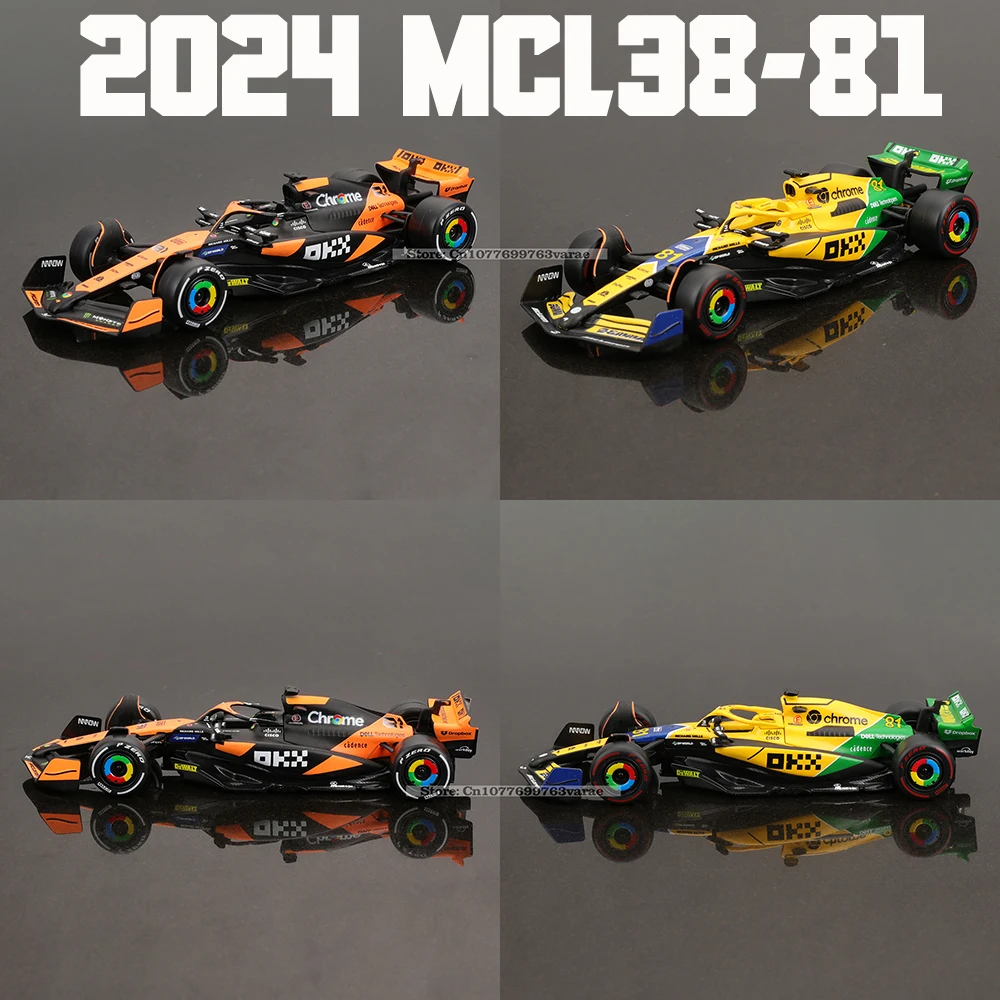 Bburago 1:43 2024 F1 McLaren MCL38 # 4 Lando Norris # 81 Oscar Piastri Legierungsauto Druckguss-Modell Spielzeug Sammlerstück – Detail 8