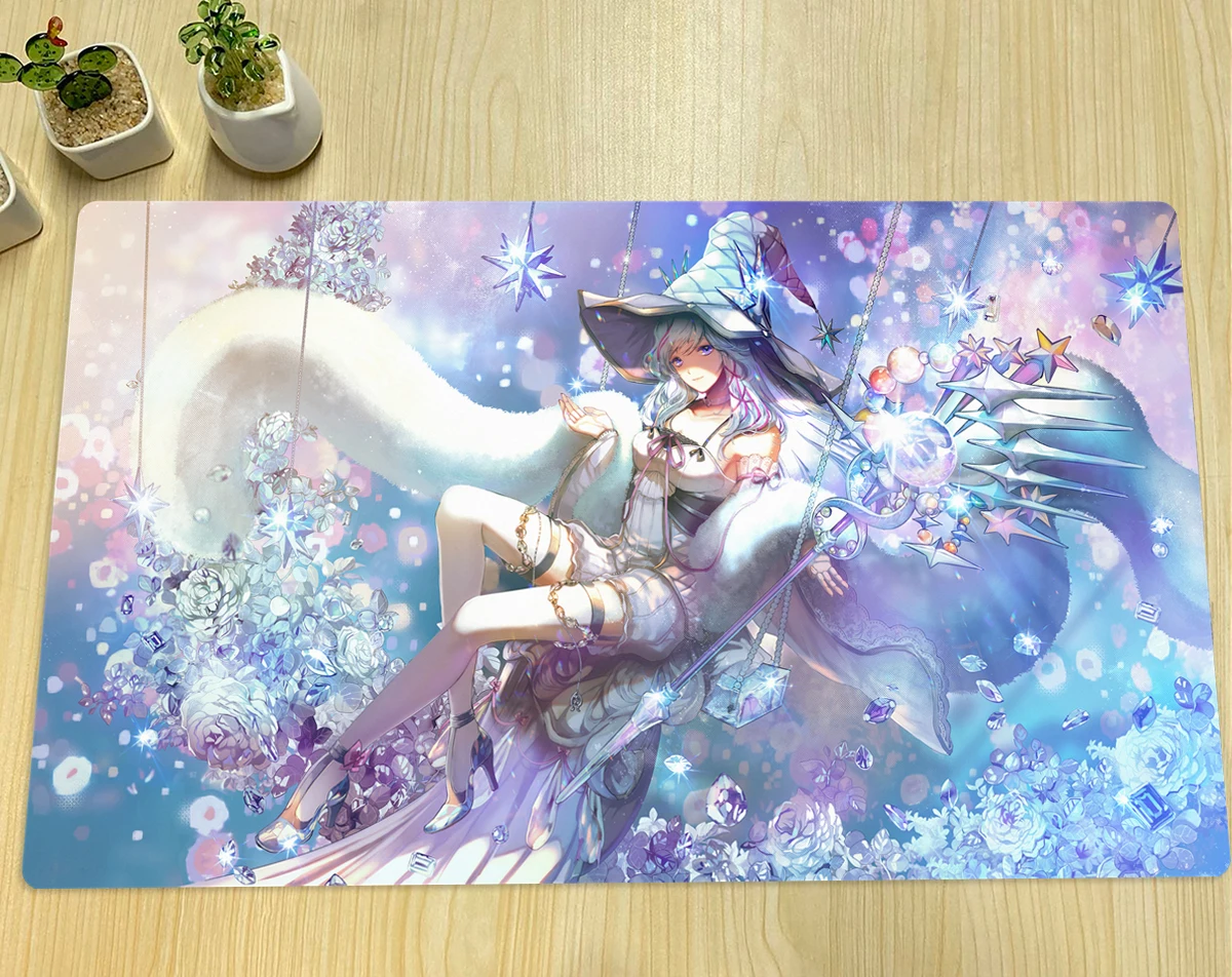 YuGiOh Playmat Rilliona The Magistus of Verre TCG CCG Board Game Trading Card Game Mat Anime Mouse Pad Rubber Desk Mat Zone Bag