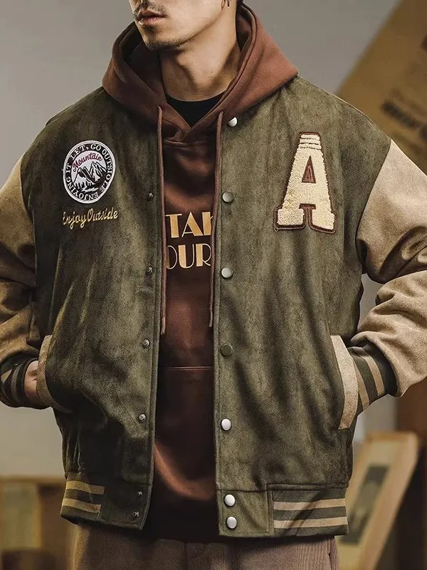 

Мужская куртка-пилот American Style, большого размера, из хлопка, с бейсбольными элементами, осенне-зимняя верхняя одежда, модный бренд, плотная ткань.