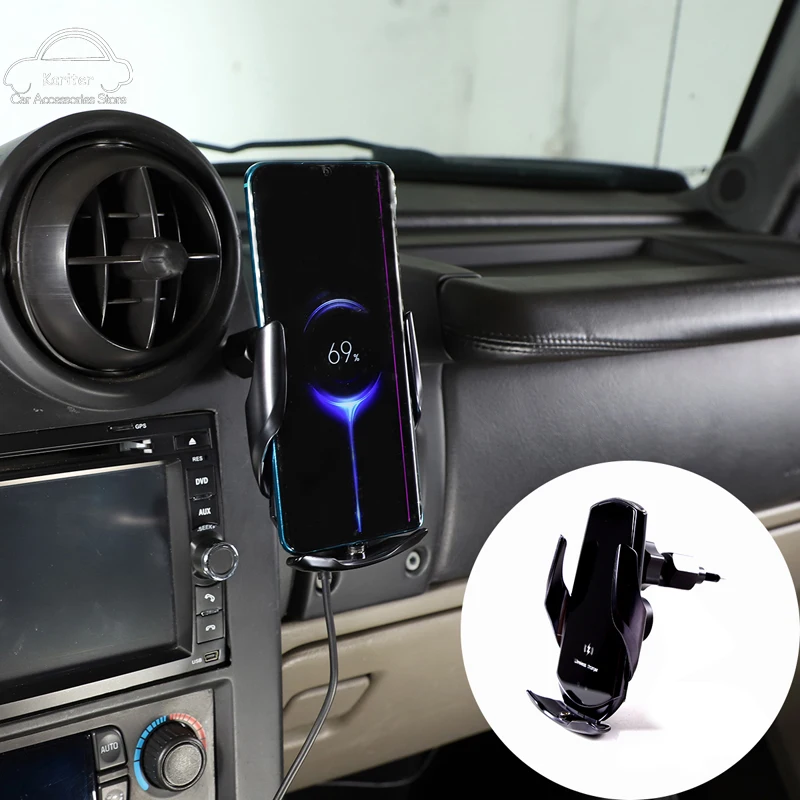 For Hummer H2 2003-2007 Aluminum alloy Black Wireless Charging GPS Navigation Mobile mobile phone stand Car Accessories