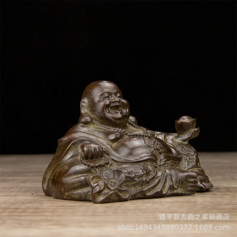 

Латунная статуэтка Будды Майтрейи для офиса, гостиной, домашнего декора, настольное украшение, поделка