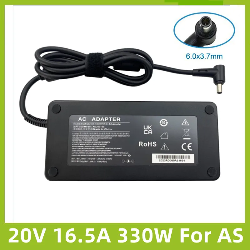 20V 16.5A 330W 6.0x3.7mm AC Adapter Laptop Charger For ROG Duo 16 2023 GX650PY A22-330P1A A21-330P1A RTX4080 Power Supply