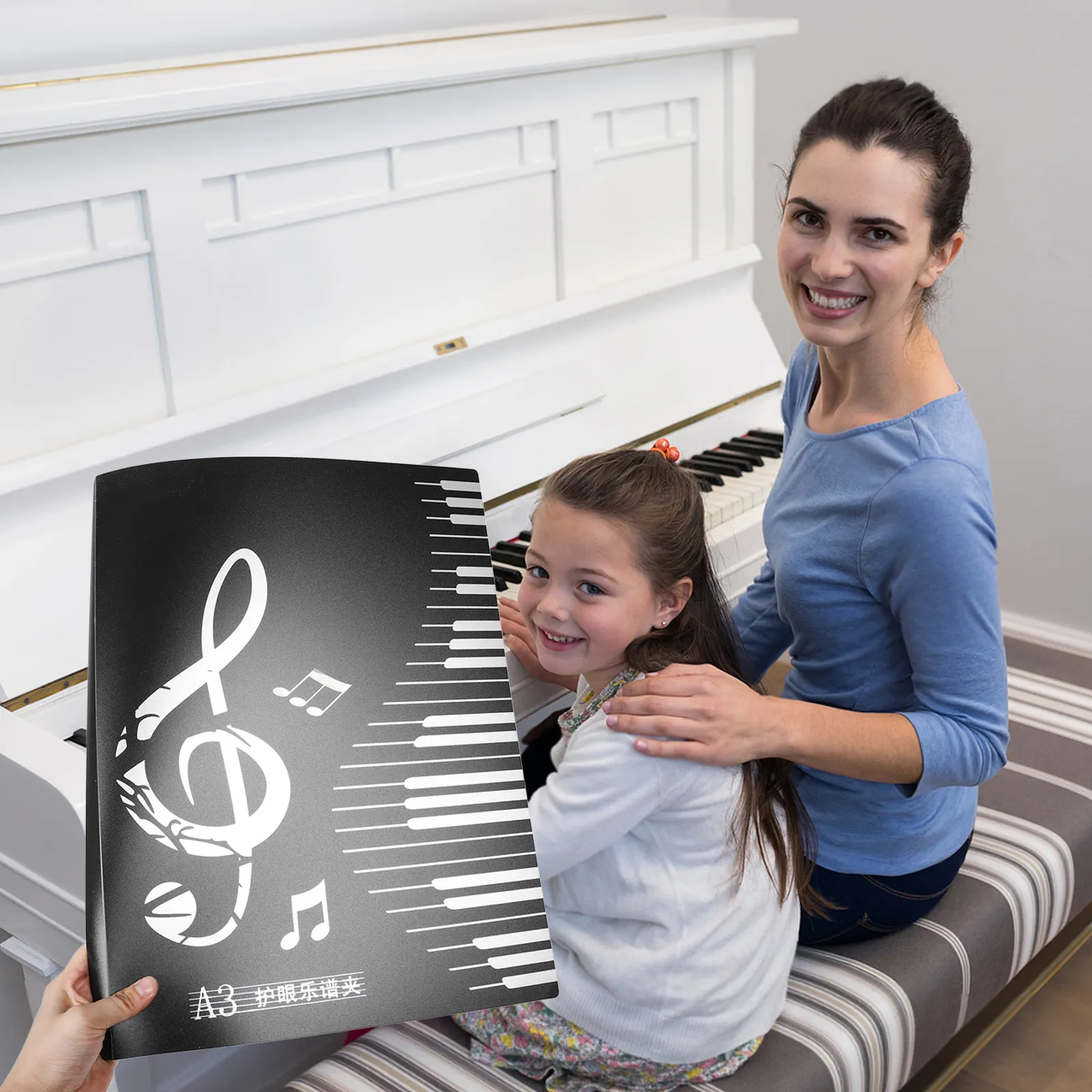 

Пластиковая папка для нот формата А3, прочный органайзер для хранения нот для фортепиано, книг, хоровых и оркестровых партитур, защитный карман для нот