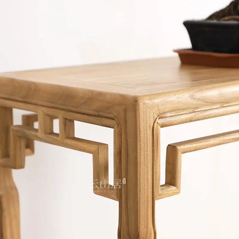New Chinese-style solid wood strip case central hall table