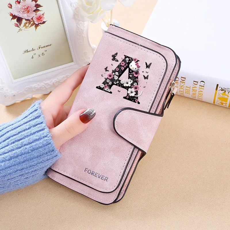 Hello Kitty Wallet Women Anime Cartoon Fashion Multi-Card Slot Purse Sanrio Girl High-capacity Letter Wallet Zero Wallet Gifts