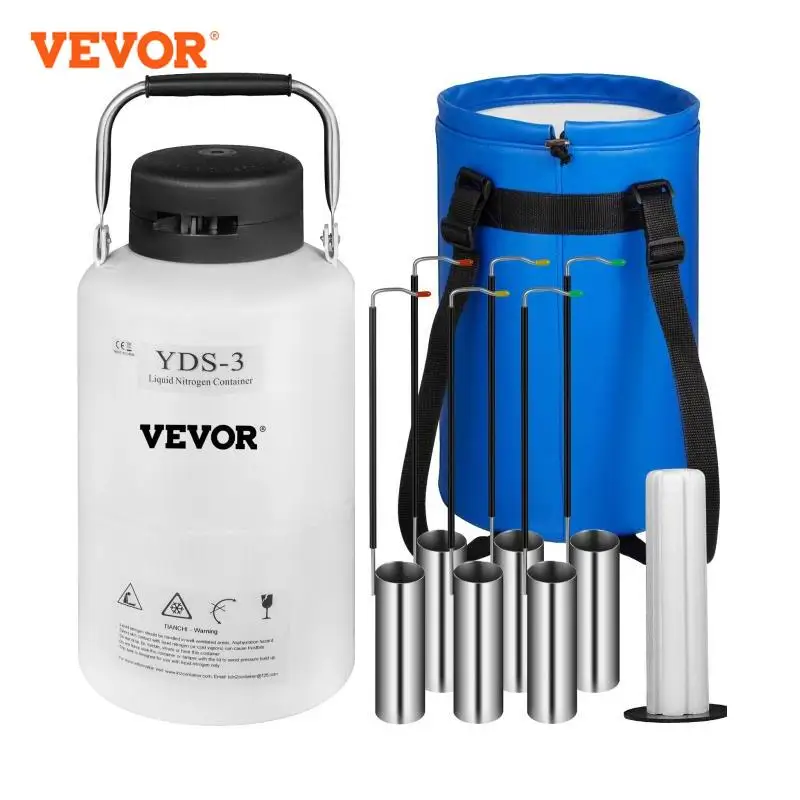 VEVOR 3L 6L 10L 20L Liquid Nitrogen Container Static Cryogenic Tank Aluminum Dremel Accessories Tools Transportation Industry