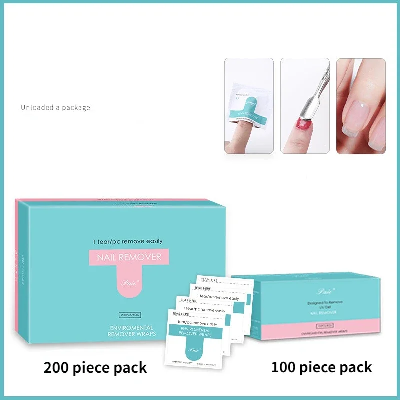 使い捨てネイルポリッシュリムーバー,ネイルポリッシュリムーバー,特殊クリーニングタブレット,ポータブルネイルリムーバーツール,UV LEDジェル,ウェットワイプ,100個