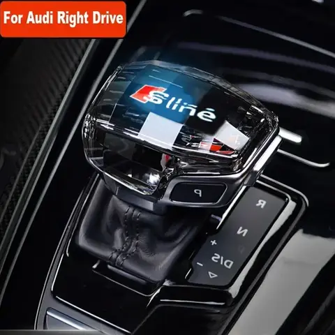 자동차 크리스탈 기어 시프트 노브 레버 수정 아우디 A6 C8 A6L RS7 A7 Q8 S8 SQ8 Q7 RS6 A8L A4 용 자동 크리스탈 기어 핸들