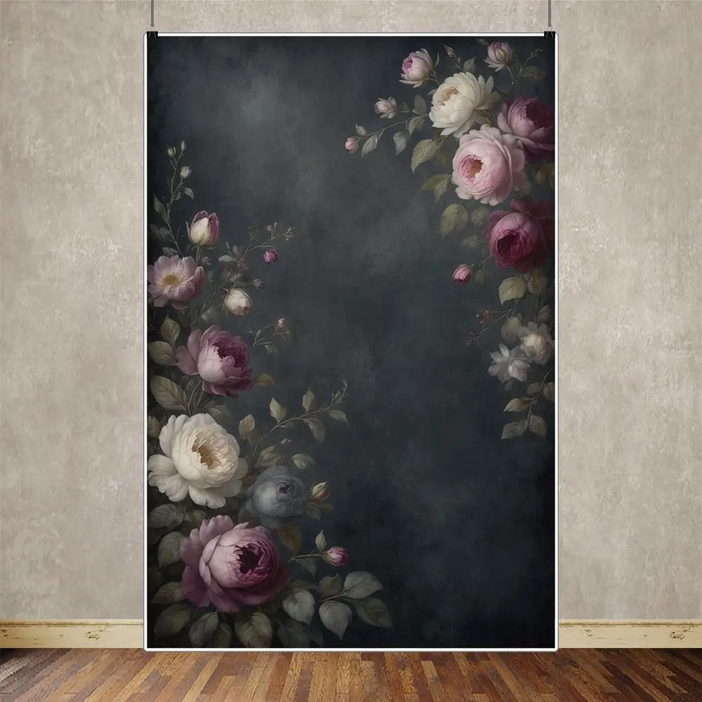 

Луна. QG черный цветок памятный день Декорации для мальчиков градиентный цвет Портрет декорация на заказ вечерние