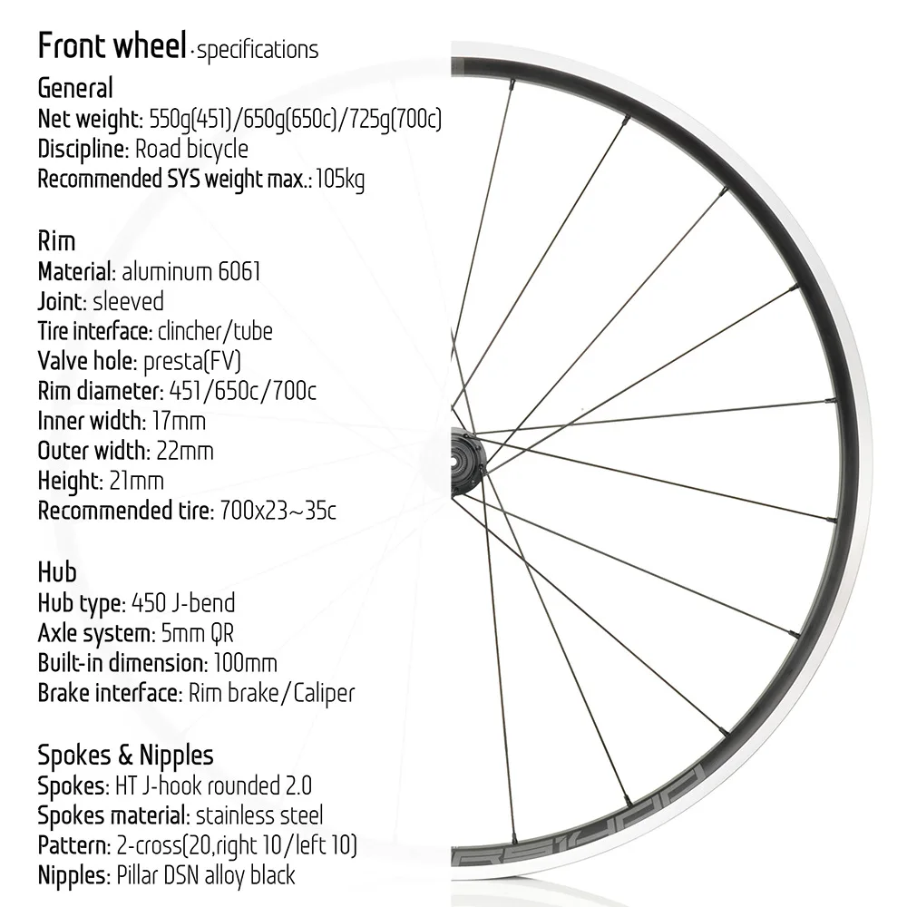 Road Bike Wheelset 700c Rim Brake Bicycle Wheel 451 Aluminum Alloy FV 700x23-25C Tyre Super Light Road Wheels Cycle Parts