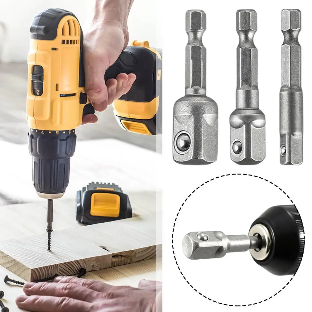 

Hexagonal Shank Socket Connector Drill Socket Adapter Impact Drill Extension Drill Bits Bar Socket Adapter For Drill Chuck A5K8