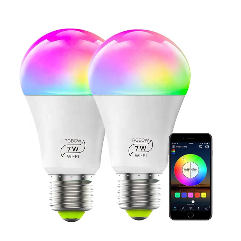 

10W Smart Bulb A60 B22 WiFi LED 230V RGBCCT Alexa Google Home Voice Control Powered by Tuya