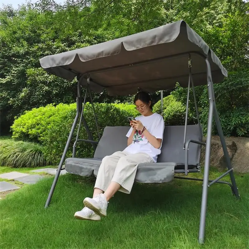 Nowoczesne, wodoodporne krzesło wiszące na zewnątrz, żelazne krzesło do patio dla dorosłych, krzesło stojące do hotelu, ogrodu lub na przestrzenie zewnętrzne.