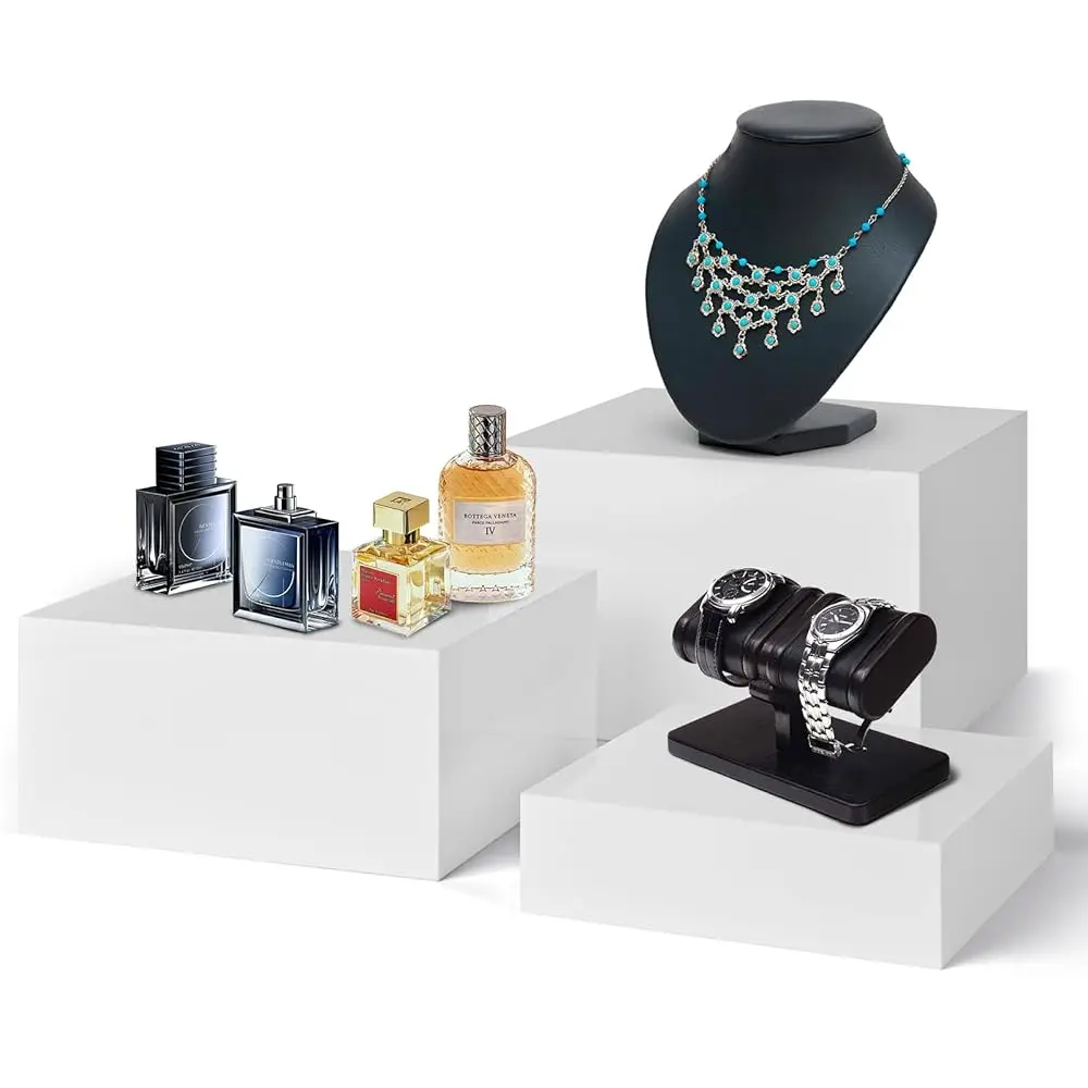 

7"" 8"" 9"" - Set Of 3 Display Risers For Buffet Risers, Retail Display, Art Exhibition, Cupcake Stand, Candy Table Display