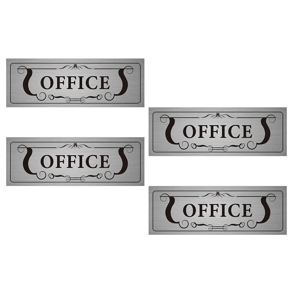 4 قطع من ملصقات باب المكتب PVC لاصقة قابلة للإزالة لغرفة الأعمال، علامات جدران النوافذ، شماعات باب الأعمال #6
