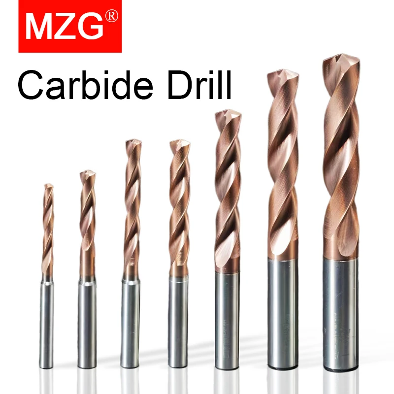 MZG 1pcs HRC55 Tungsten Carbide Drill Bits 0.5-14mm For Super Hard Metalworking CNC Lathe Machine Alloy Steel Drilling Tools