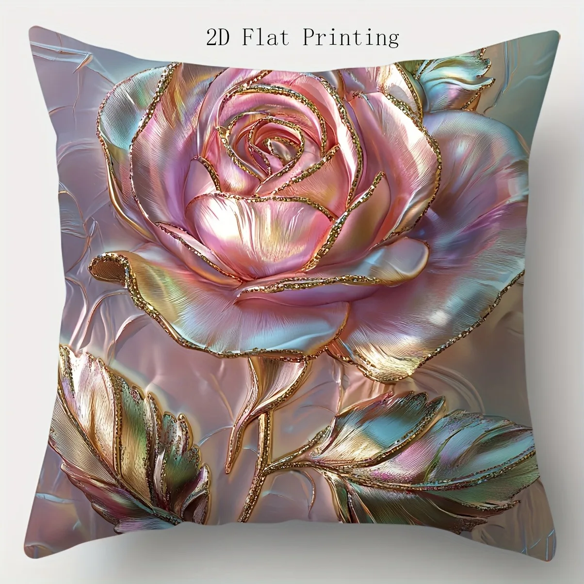 

2D-принт с плоским принтом, комплект из 4 предметов, романтические и мечтательные наволочки с цветочным принтом на День святого Валентина, подходят для украшения дивана и спальни.