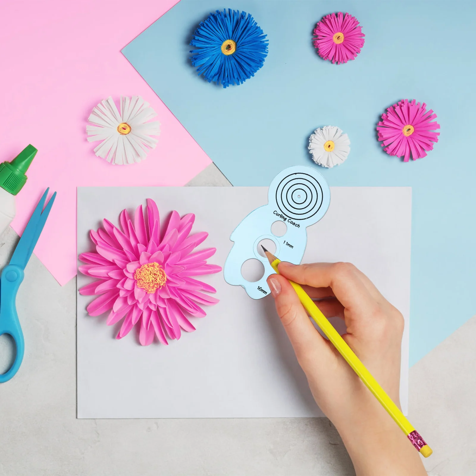 

Quilling Tools Set Paper Rolling Device Lightweight Portable Plastic Material Sturdy Durable Decorative Paper Supplies