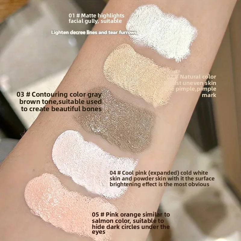 Trucco base per nascondere il contorno evidenziatore 3 in 1 - Copri macchie e imperfezioni Strumento cosmetico di bellezza