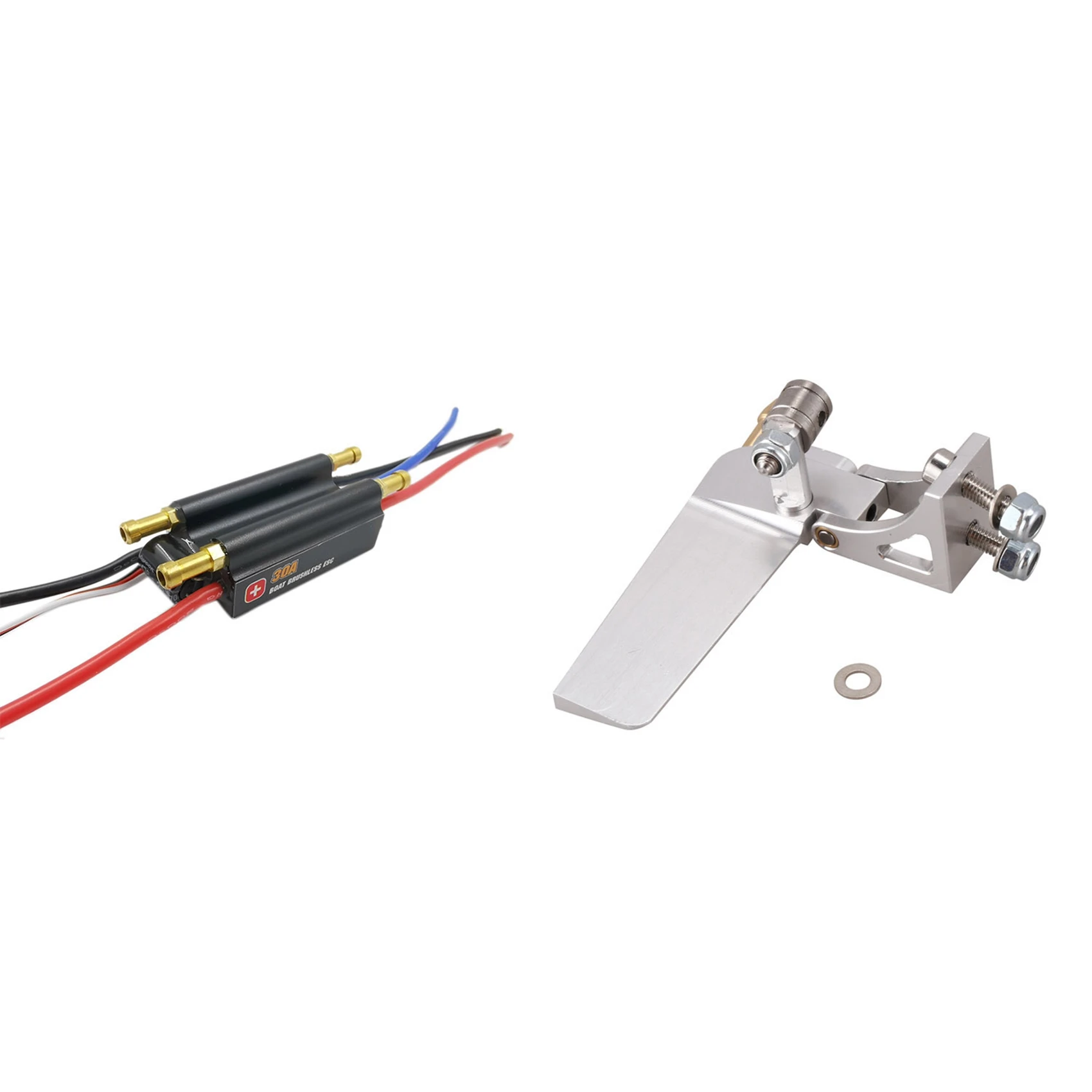 

CYGJ-1PC RC Boat Water Absorbing Rudder 52Mm Steering Rudder & 1X Rc Boat Brushless Motor ESC 30A Brushless ESC