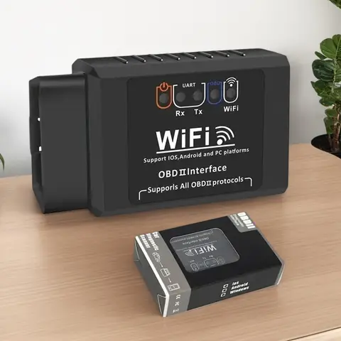 OBD2 WIFI ELM327 V1.5 Scanner - Wireless Diagnostic Tool for iPhone/iOS & Android, Compatible with OBDII/OBD2 Vehicles