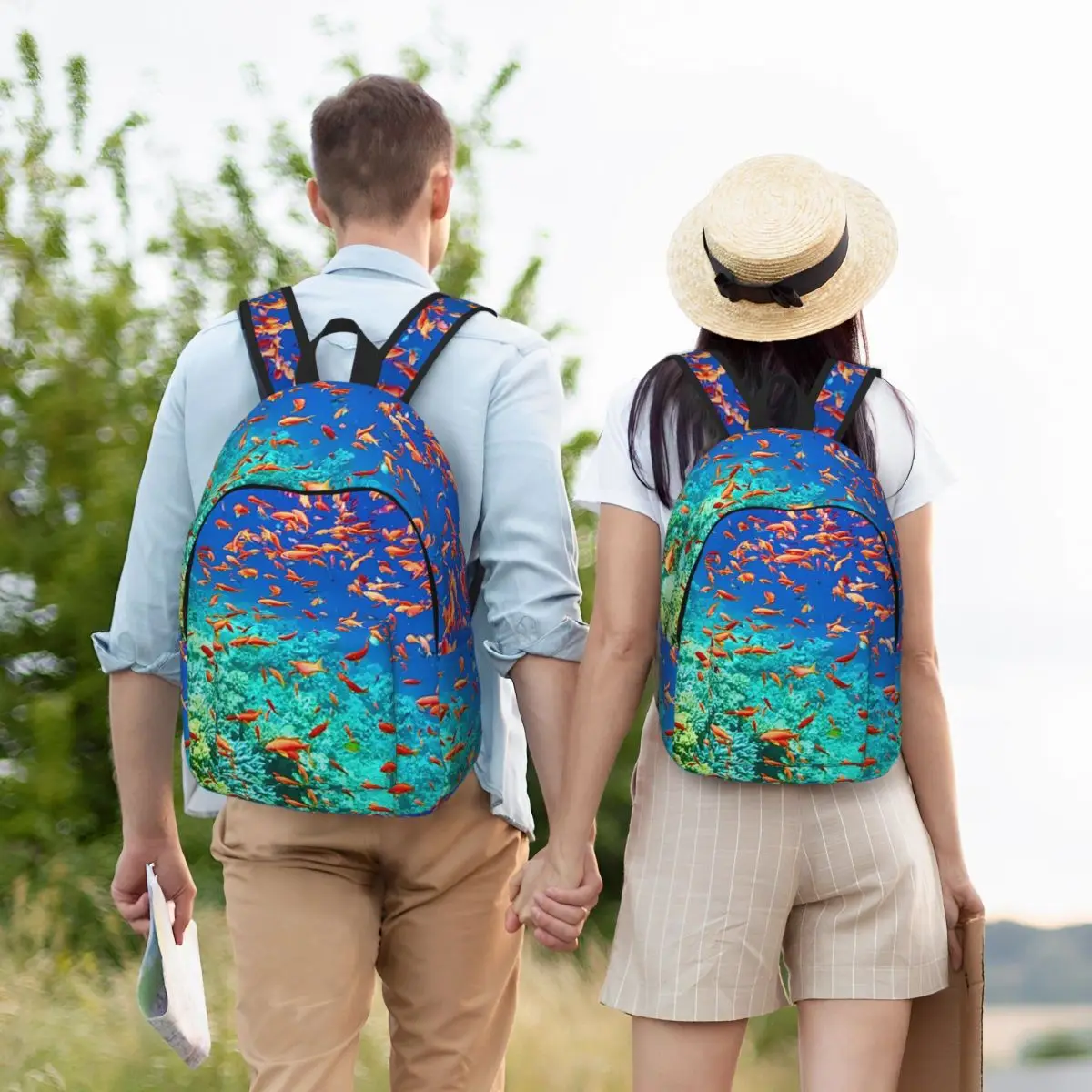 

Coral Reefs And Fish In The Deep Ocean Backpack Student Boys Girls BookBag Kids School Bag Computer Shoulder Bags for Men Women