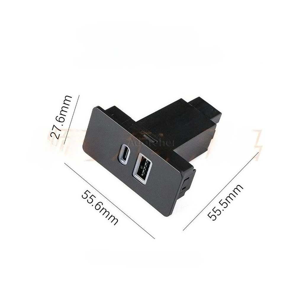 1 PC Car Dual USB Fast Phone Charger Type C Socket Charging Outlet Power Adapter Fit for VW Golf 7 Golf 7.5