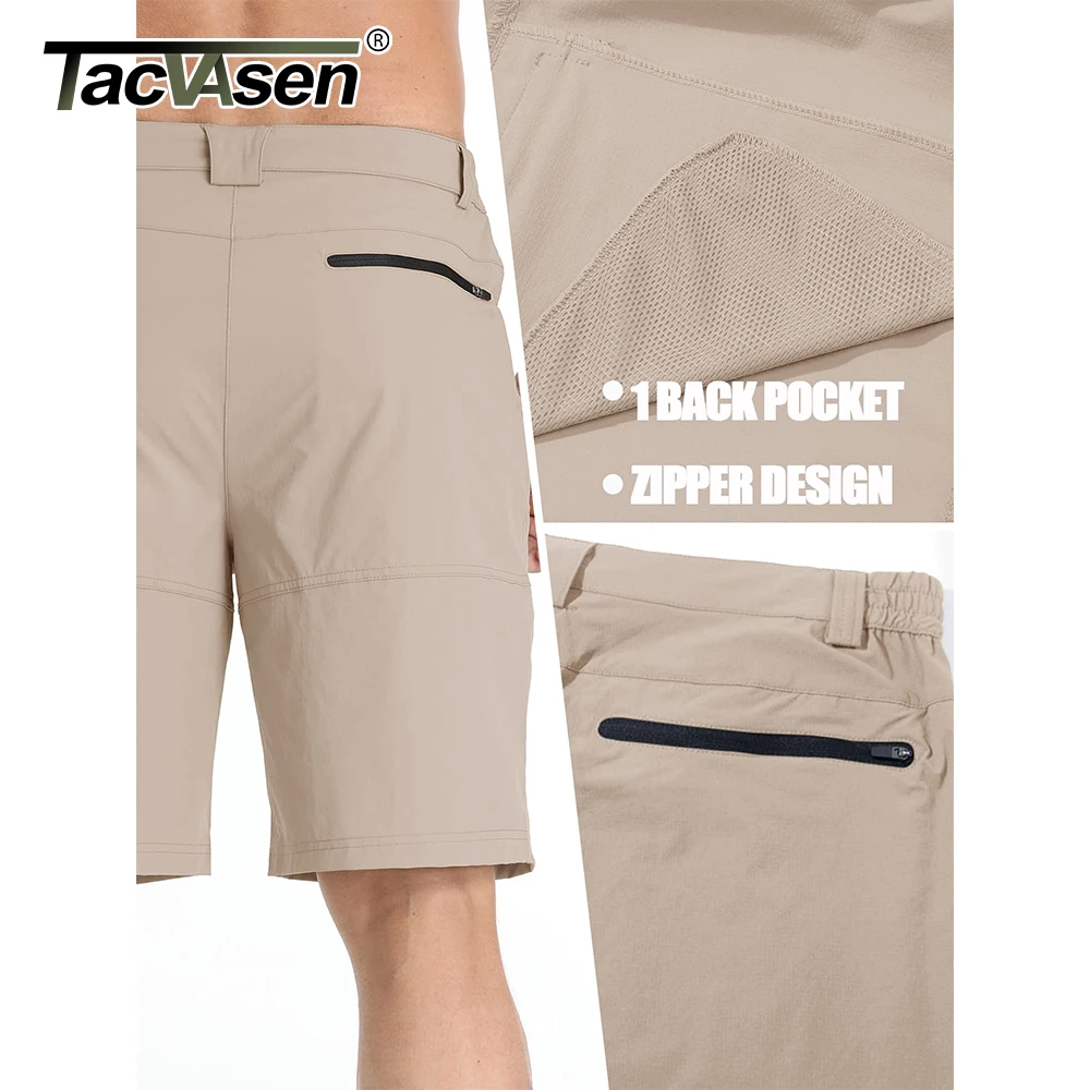 TACVASEN Summer Men\'s Quick Dry Work Shorts Casual Hiking Cargo Shorts Multiple Pockets Lightweight Outdoor Fishing Short Pants