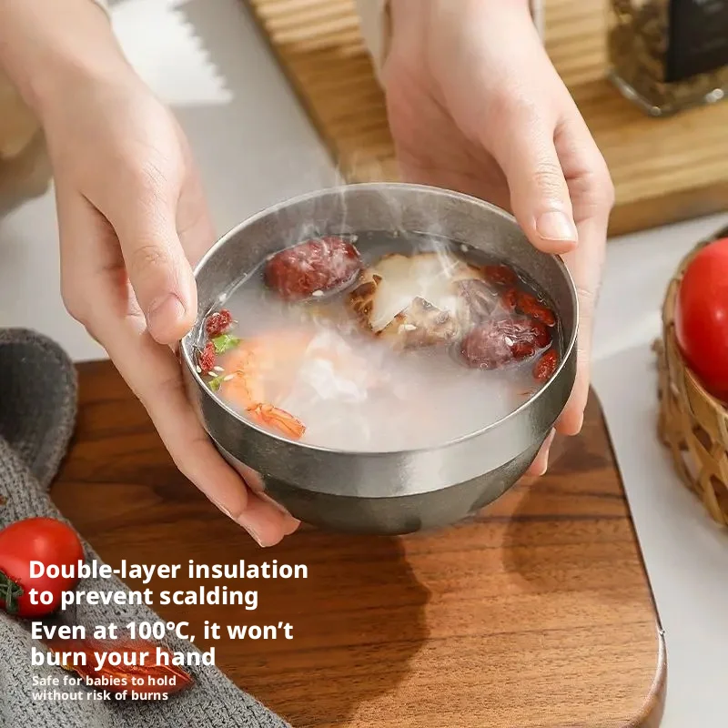 

Ultra light 335ml outdoor camping double-layer insulated and heat-resistant titanium bowl cooking utensil