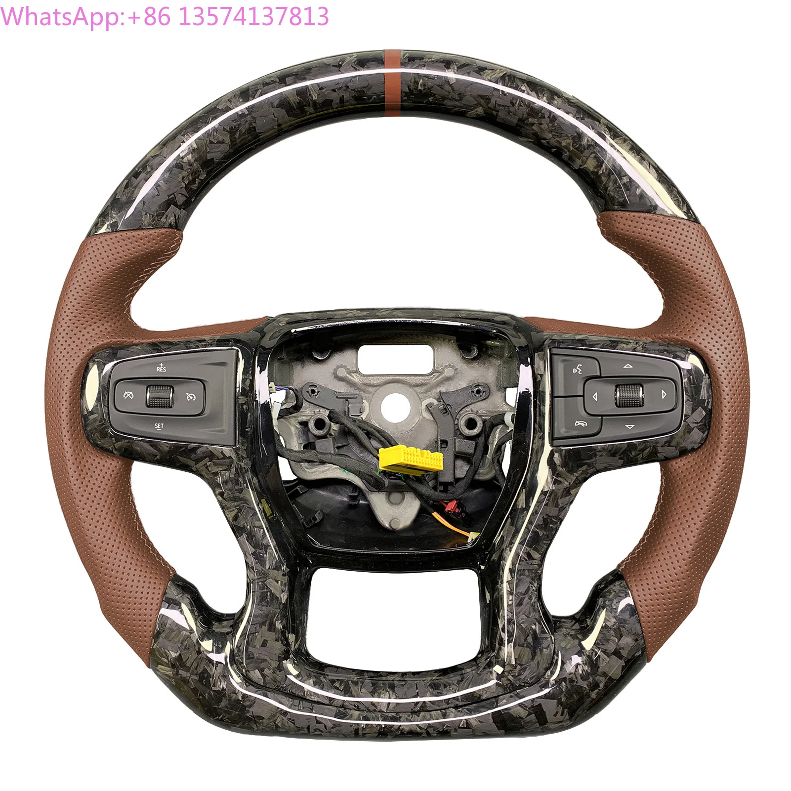 

For Chevrolet Silverado Tahoe Suburban 2019-2024 Customized Real Forged Carbon Fiber Napa Perforated Leather Steering Wheel