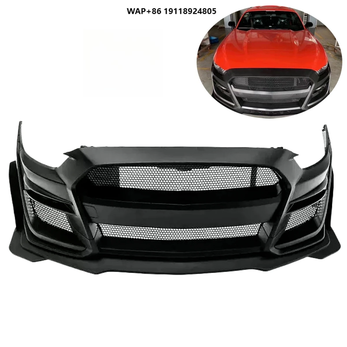 

Mustang Upgrade GT500 Style Half Carbon Fiber Front Bumper for Mustang Shelby Bodykit 2015-2023