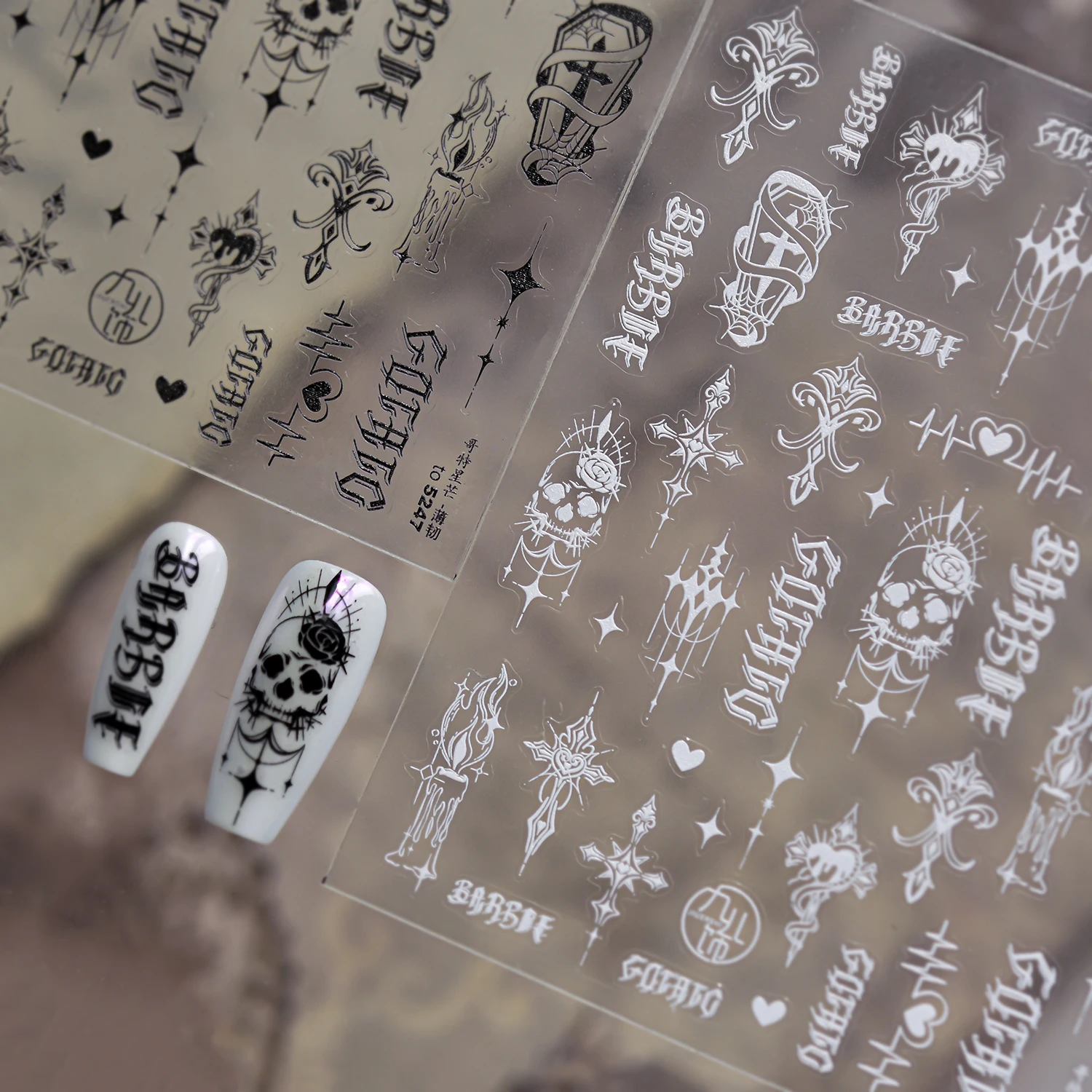 1 قطعة الرجعية الفضة معدن القوس مظلة 5D تنقش مسمار ملصقات مسمار الفن اكسسوارات نجوم رسائل ملصقات مسمار أجزاء