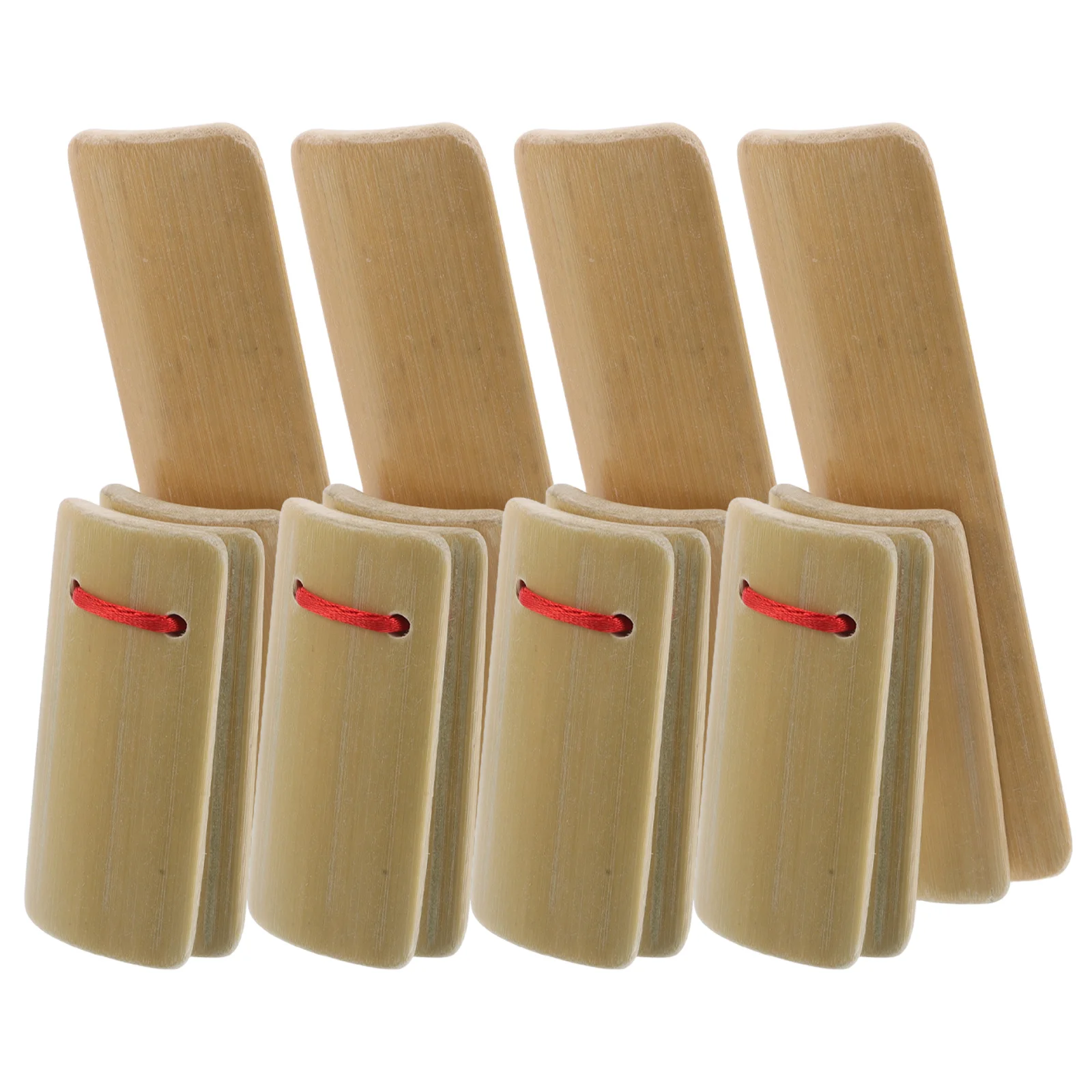 

4Pcs Kids Bamboo Castanets Hand Clappers Traditional Chinese Kuaiban Beginners Musical Instruments Stage Performance Family and