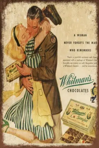 Whitman's Chocolates Advert poster Look Retro Style Metal Sign, Letter Box Gift