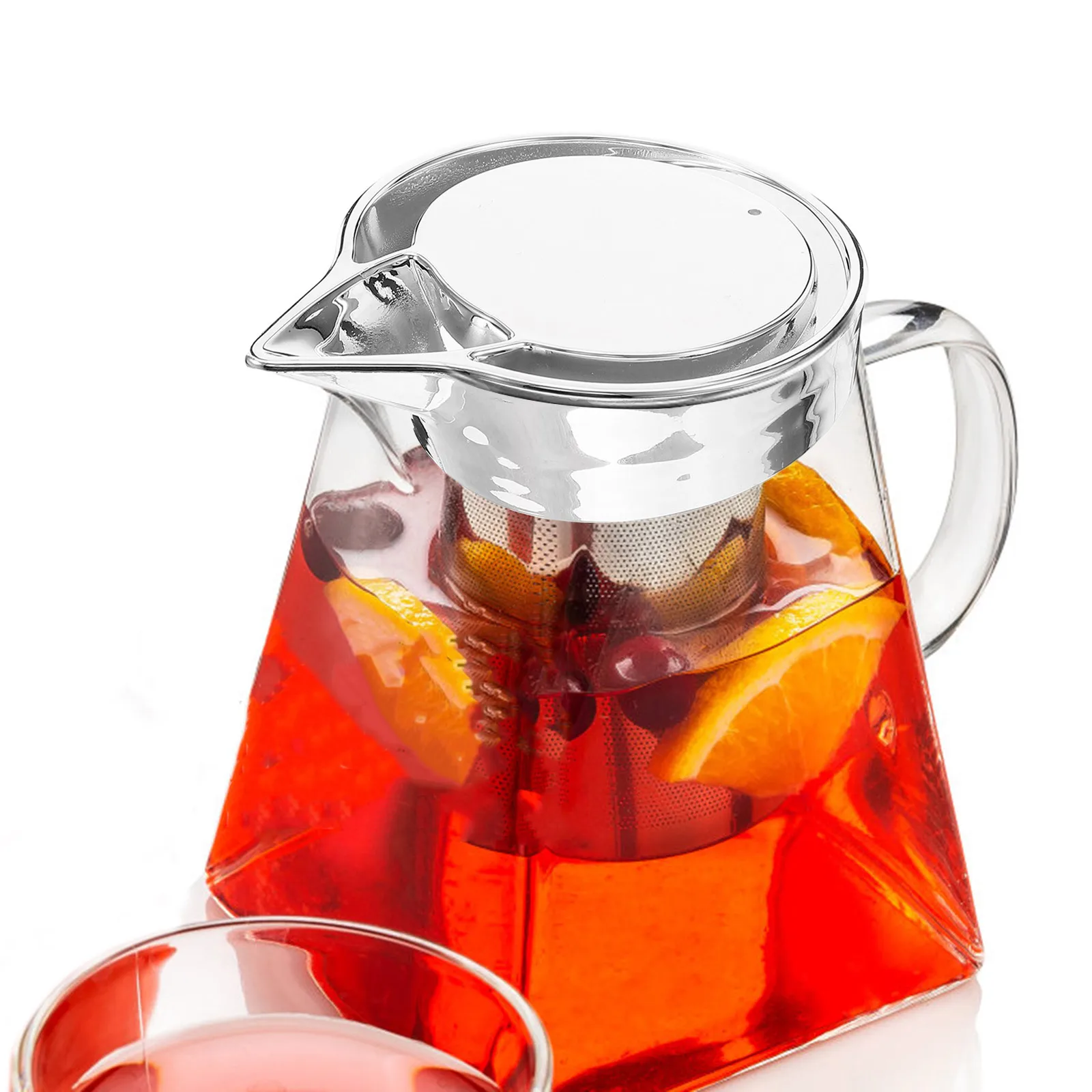 

Cold Fruit Juice Kettle Lid Universal Octagon Stainless Steel Wide Mouth Sealing Lid for Beverage Pitchers Iced Tea Lemonade