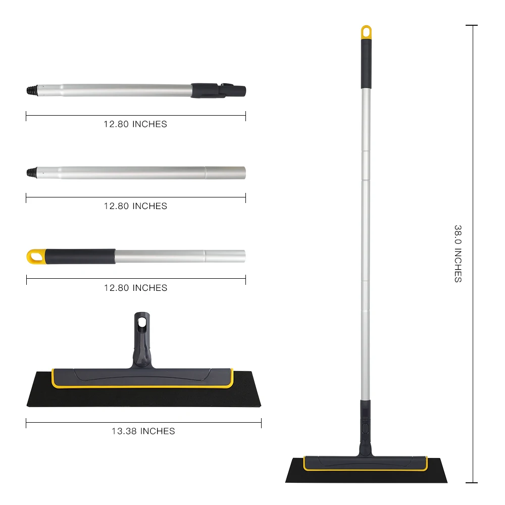 Eyliden 38 Inch Adjustable EVA Squeegee  Broom Professional Water Sweeper for Bathroom,Glass,Window,Floor Wiper Squeegee