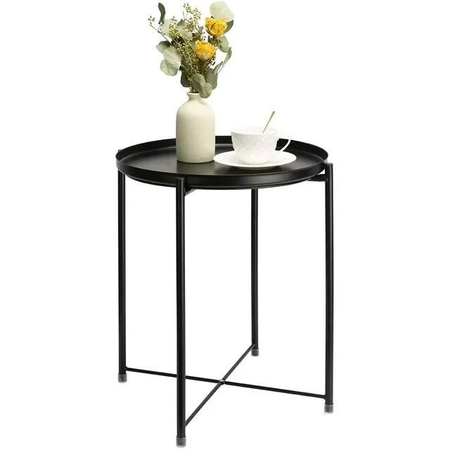 

！@Combohome Modern Decorative Small Iron Base Side Round Metal Detachable Tea Side Nesting End Coffee Table