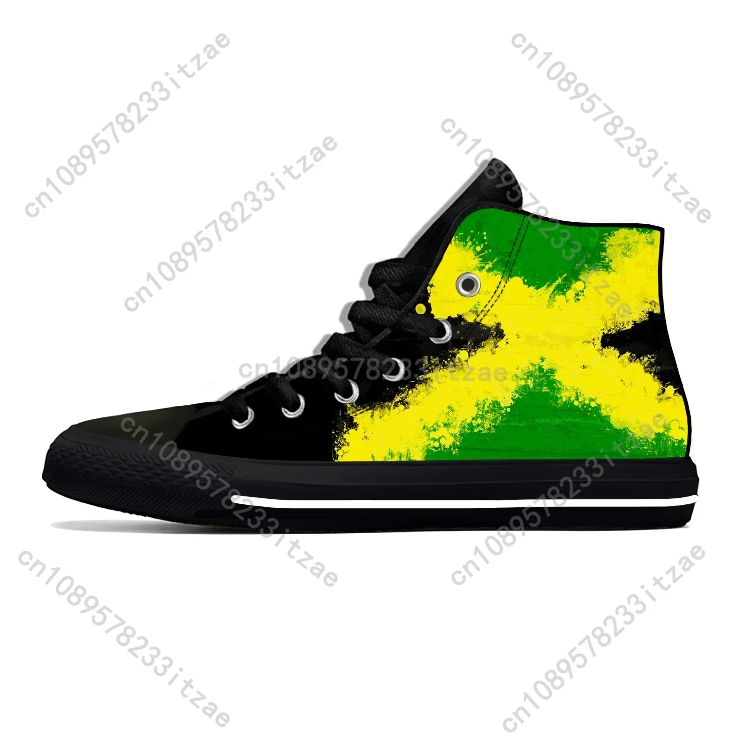 

Hot Jamaica Jamaican Flag Patriotic Fashion Classic Casual Shoes High Top Lightweight Breathable Men Women Sneakers Board Shoes