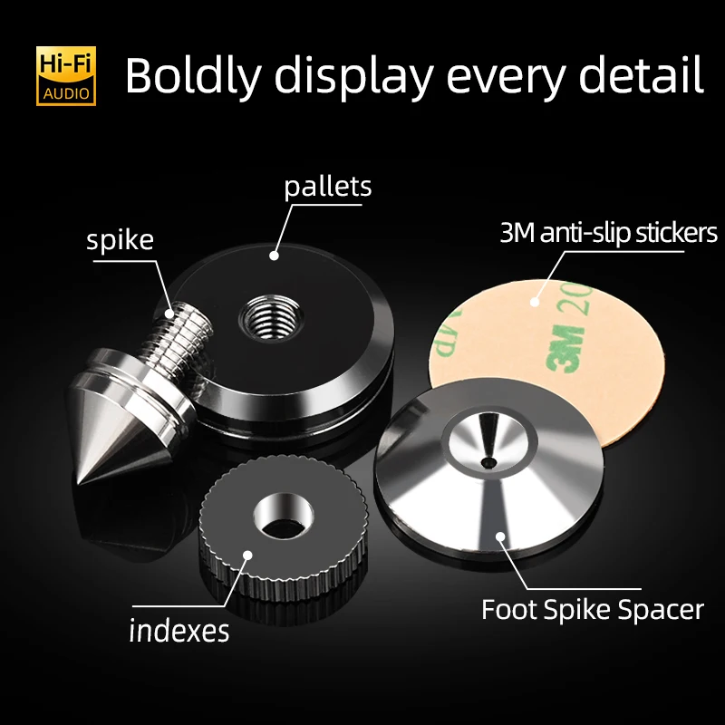 ERUMPENT Hi-end Solid Steel Speaker Spike Isolation Stands Feet for CD Amplifier Stand Shock Pads Absorber