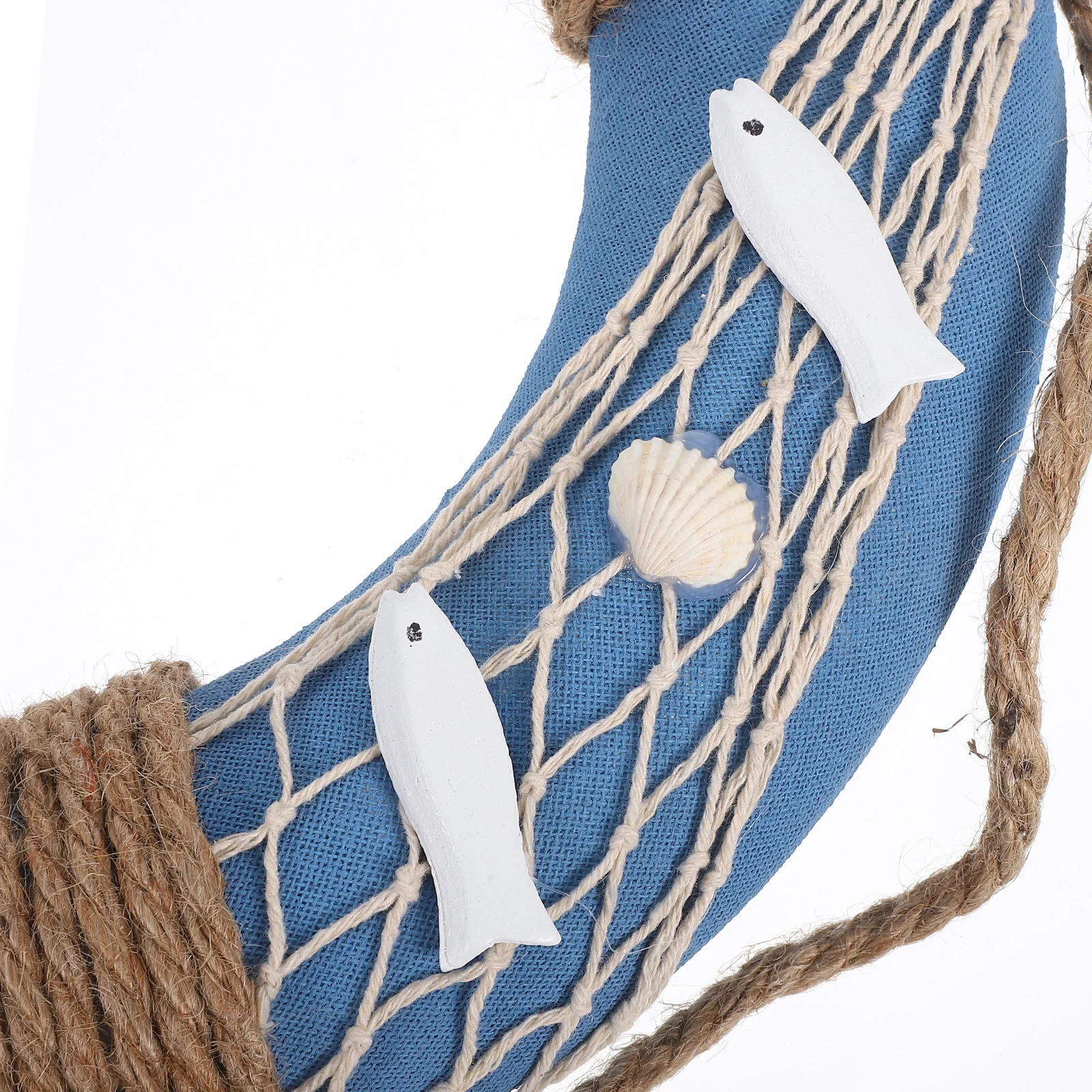 1 قطعة 30 سنتيمتر Lifebuoy ديكور للتعليق على الحائط نمط البحر الأبيض المتوسط للمقهى مطعم بار متجر باب المنزل تسجيل ديكور الأسماك الزرقاء